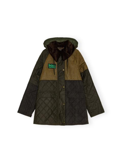 GANNI X BARBOUR SHORT BURGHLEY QUILTED WAX JACKET