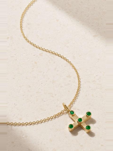 Stepping Stone 18-karat gold emerald necklace