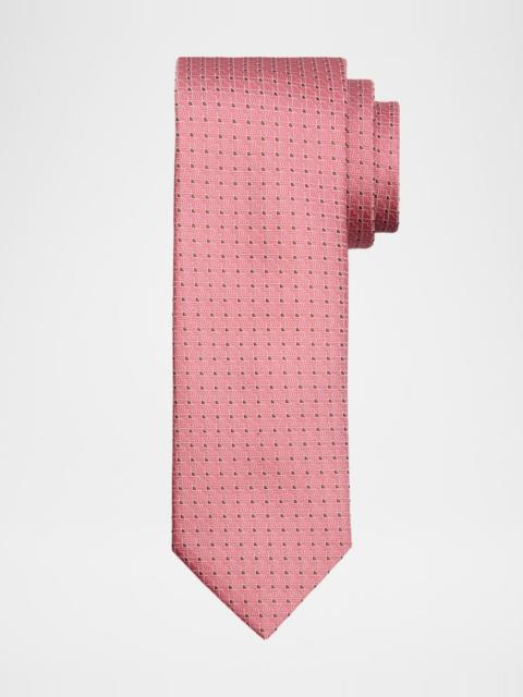 Canali Men's Micro-Geometric Jacquard Silk Tie