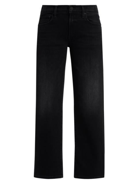 MOTHER Women's The Rambler Mid-Rise Zip Flood Jeans - Spiked Hair Art Flair