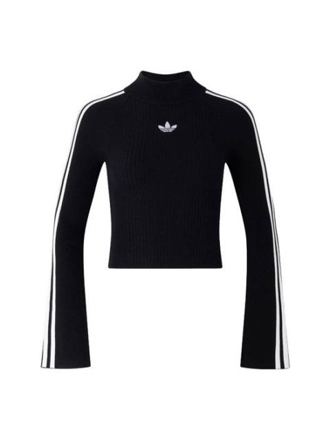 adidas (WMNS) adidas Originals Premium Knit Turtleneck Top Asia Sizing 'Black' JI7058