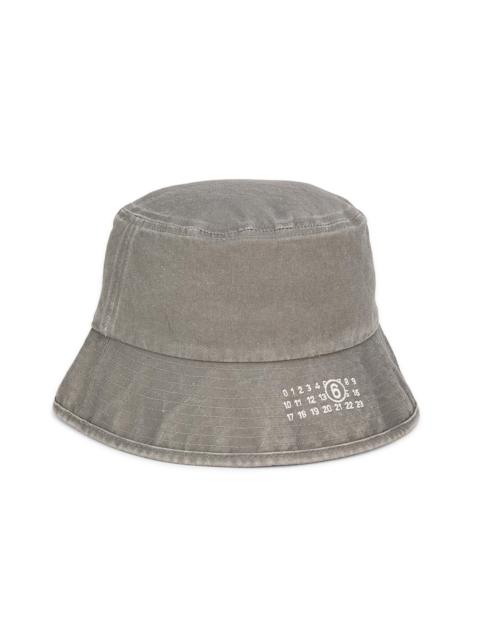 MM6 Maison Margiela Men's Logo Cotton Bucket Hat - Grey
