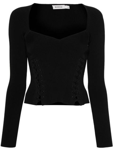 SIMKHAI Daphane sweetheart-neck top