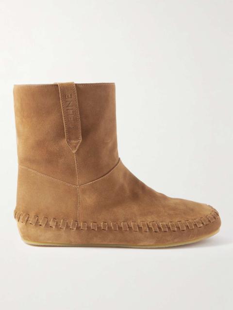 CELINE Shearling-Lined Suede Boots