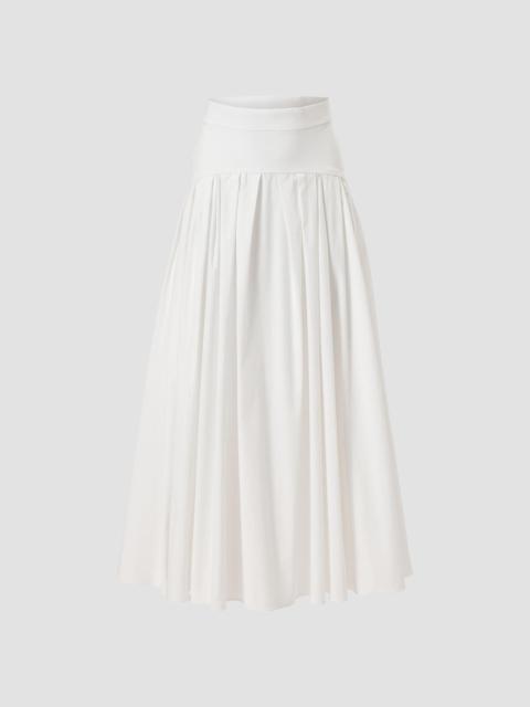 CAROLINA HERRERA Women's Cabana Drop-Waist Stretch-Cotton Midi-Skirt - White