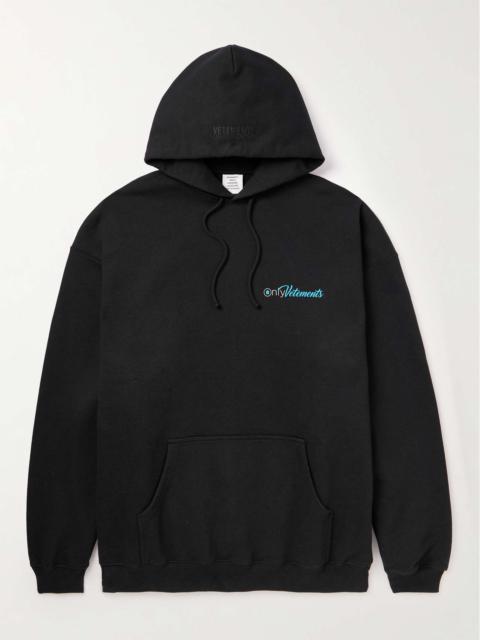 VETEMENTS Logo-Print Cotton-Blend Jersey Hoodie