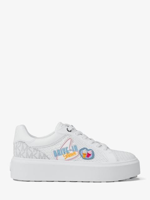 MICHAEL KORS Romey Embellished Mixed-Media Sneaker