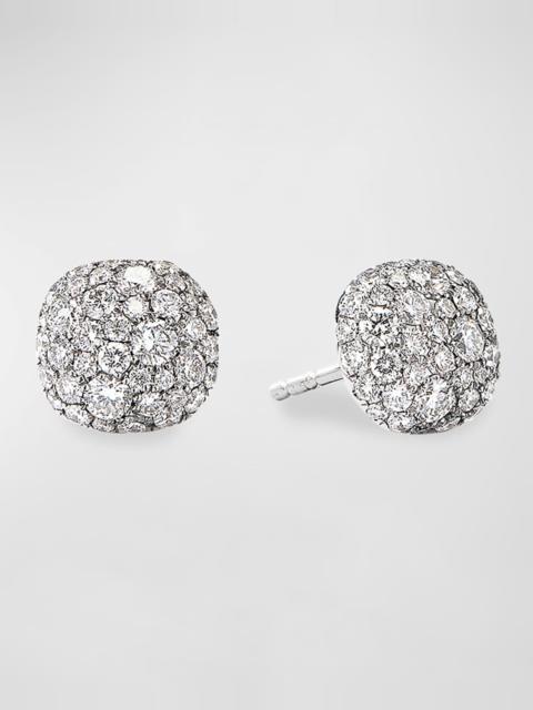 DAVID YURMAN 18k White Gold Diamond Small Cushion Stud Earrings