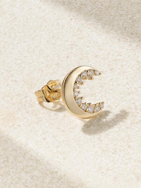 SYDNEY EVAN Crescent Moon 14-karat Gold Diamond Single Earring