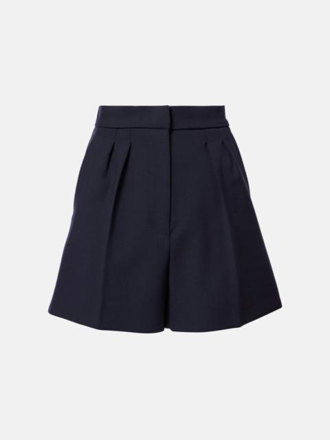 Max Mara Zic high-rise wool-blend canvas shorts