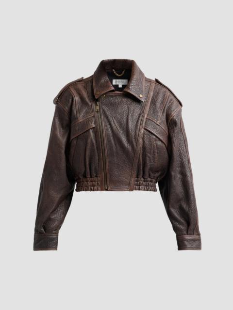 RONNY KOBO Women's Medea Leather Crop Jacket - Brown