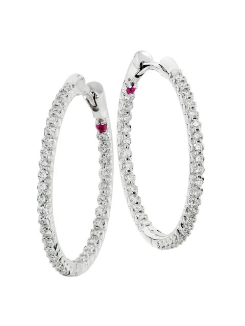 ROBERTO COIN Women's Tiny Treasures 18K Yellow Gold & 0.56 TCW Diamond Hoop Earrings - White Gold