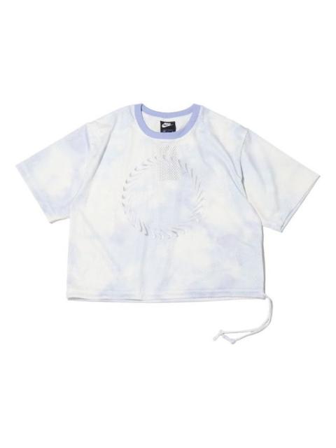 Nike (WMNS) Nike Sportswear Icon Clash Tie Dye Printing Mesh Breathable Round Neck Short Sleeve Light Pur