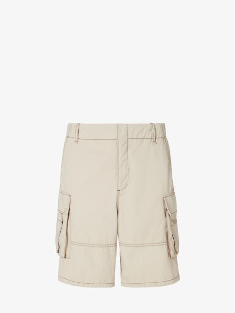 FENDI Bermudas Beige gabardine shorts