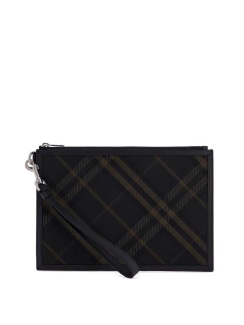 Burberry EREDNNCHECKERED COATED CANVAS POUCH BAG
