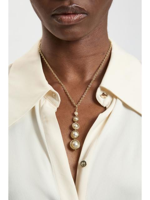 KAREN MILLEN Logo Pearl Pendant Necklace