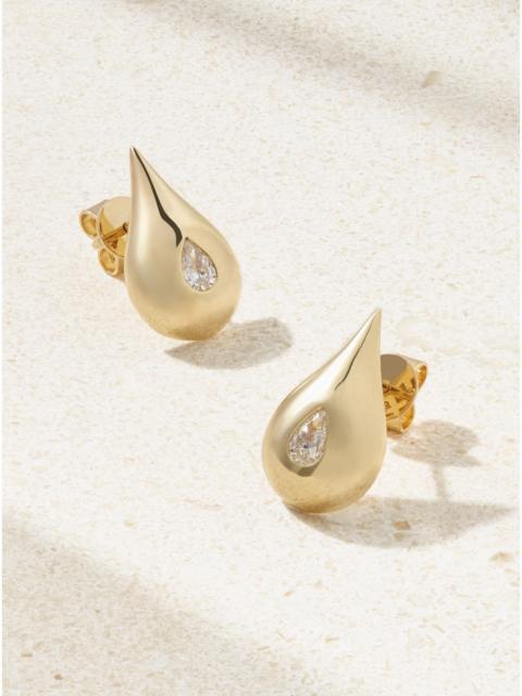 MATEO Water Droplet 14-karat gold diamond earrings Gold