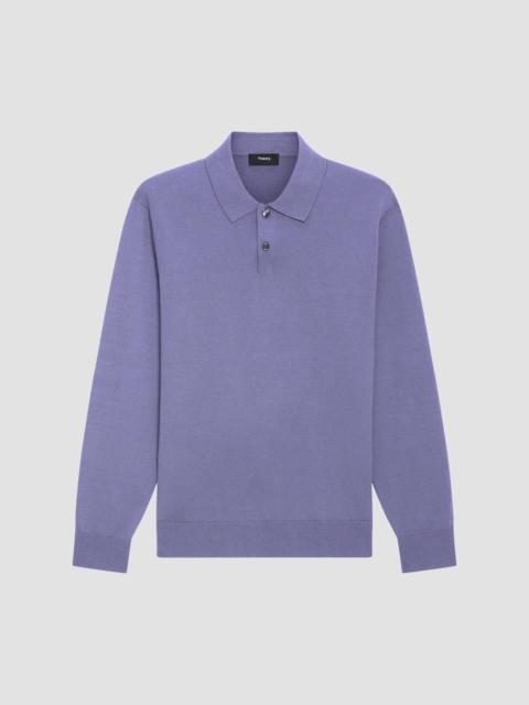 Theory Men's Goris Lightweight Knit Polo Sweater - Dusk Blue