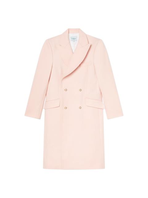 CASABLANCA Pink Nativa Wool Double Breasted Overcoat
