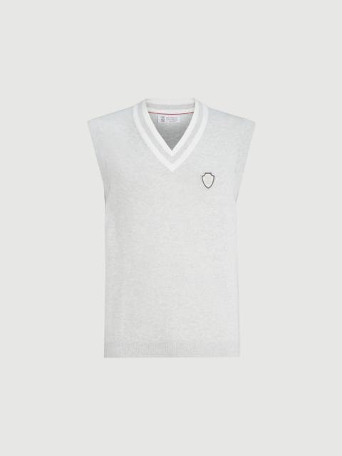 Brunello Cucinelli 코튼 니트 vest 로고
