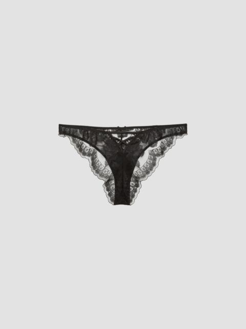 Fleur du Mal Women's Mila Embroidered Silk-Blend Lace Thong - Black