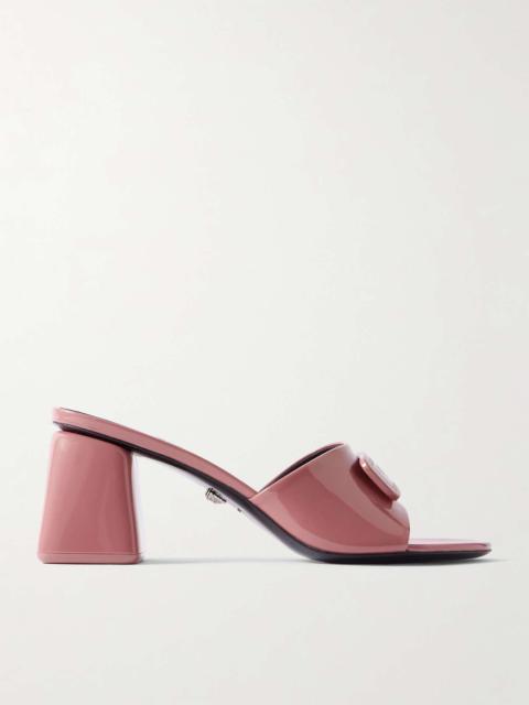 VERSACE Barret embellished patent-leather mules Pink