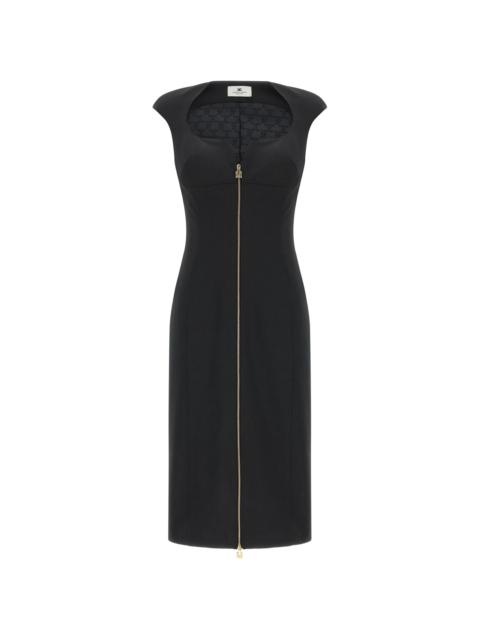 ELISABETTA FRANCHI Elisabetta Franchi Sweetheart-neck Zip Midi Dress