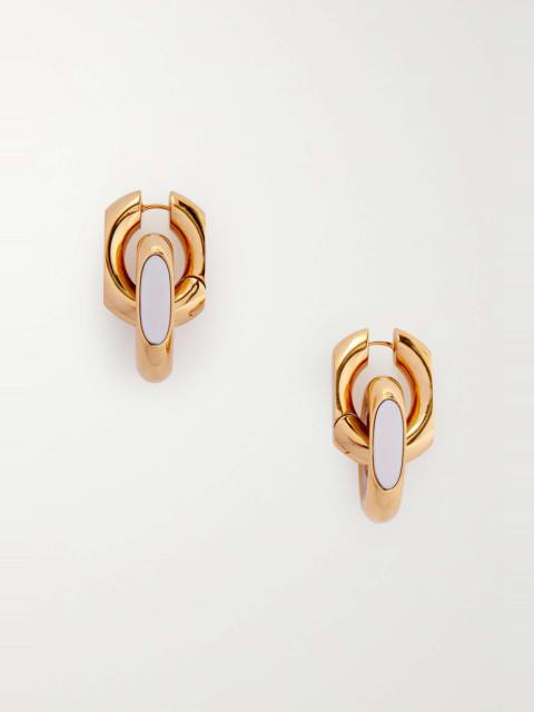 Duo Link gold and silver-tone earrings