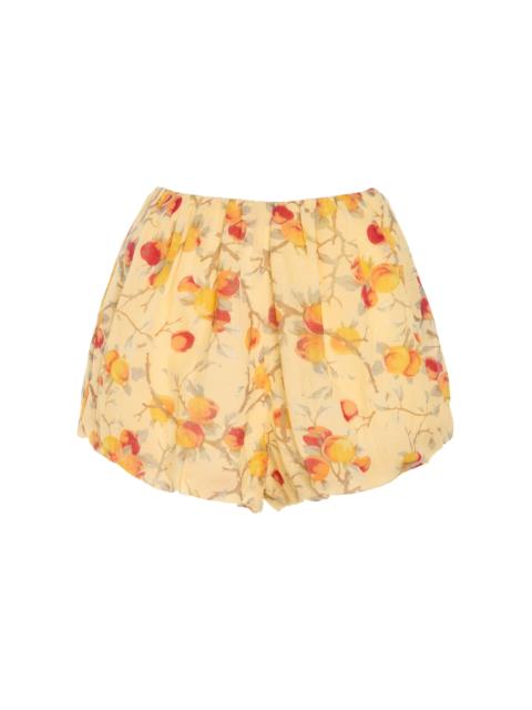 Aurelia Printed Cotton Bloomer Shorts yellow