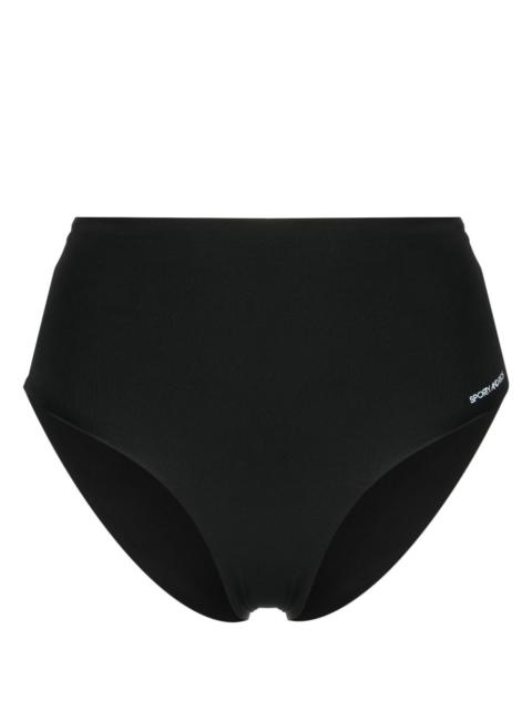 Sporty & Rich logo-print high-waisted bikini bottoms