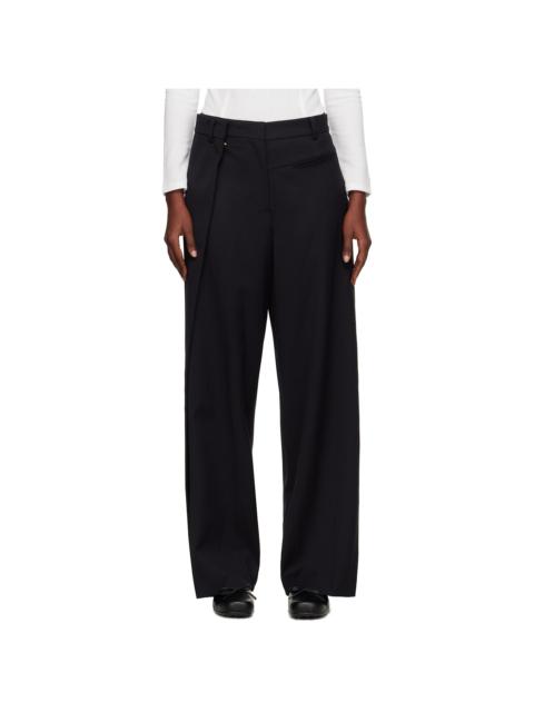OPEN YY Black Wrap-Over Waist Trousers