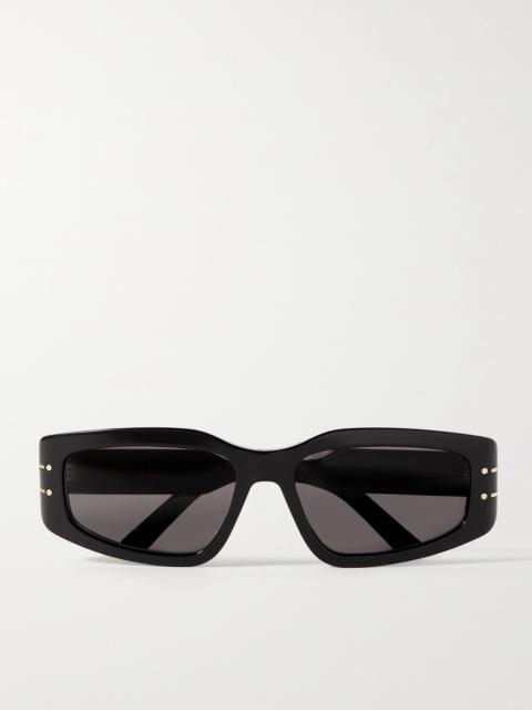 Dior Diorsignature S9u Rectangular-frame Acetate And Gold-tone Sunglasses