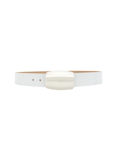 L'AGENCE Milou Domed Belt in White Croc Embossed