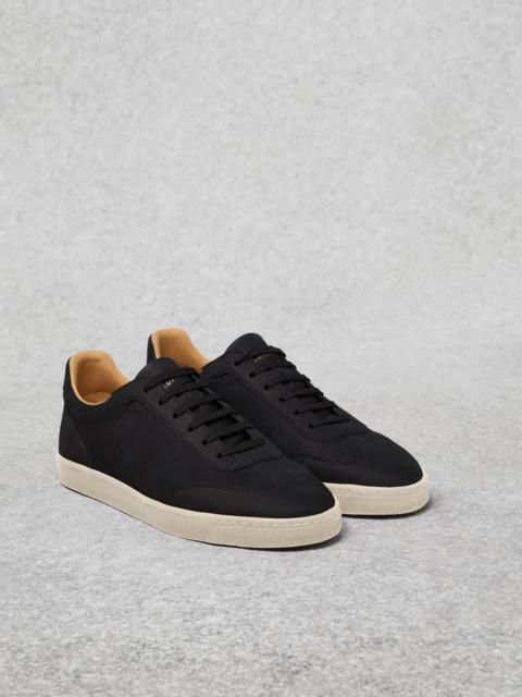 Brunello Cucinelli Texture nubuck sneakers with natural rubber sole