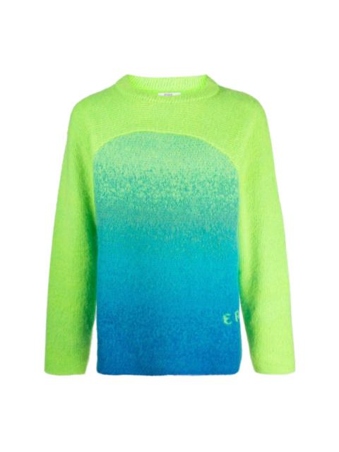 ERL Gradient Rainbow intarsia-logo jumper