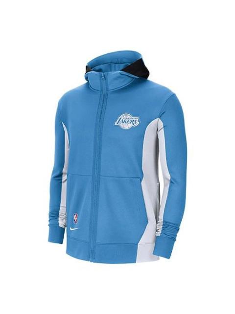 Nike Nike NBA Therma Flex Los Angeles Lakers Sports Quick Dry Contrasting Colors Printing Zipper Blue CN7