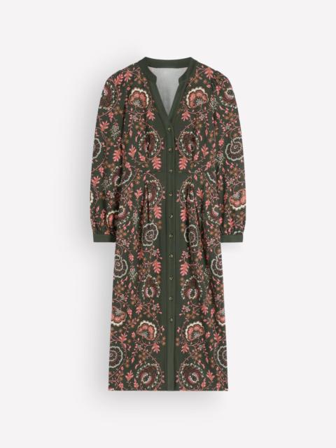 BODEN Juliet Jersey Midi Dress-Duffle Bag, Sprouting Vine