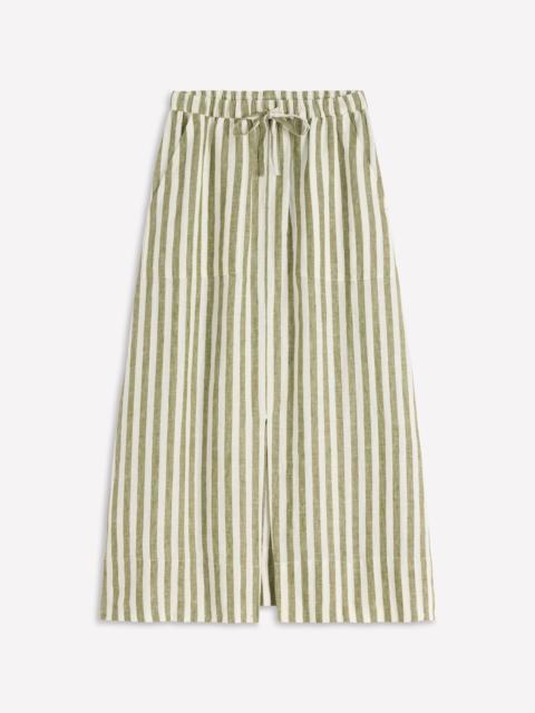 BODEN Layla Linen Skirt-Green Stripe