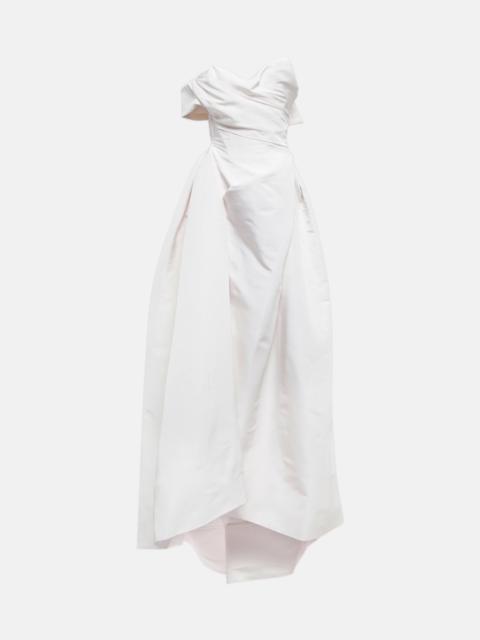 Bridal Freyja one-shoulder silk gown