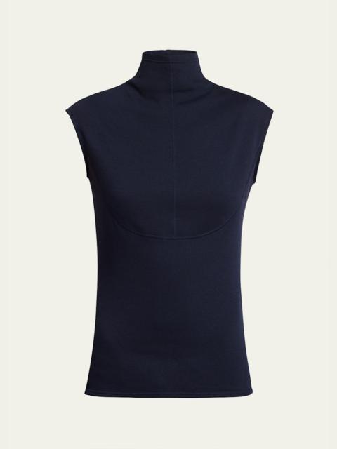 Proenza Schouler Zane Sleeveless Brushed Rib Turtleneck