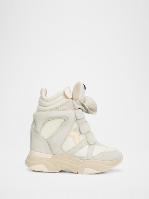 Isabel Marant Balskee Leather and Suede High-Top Wedge Sneakers