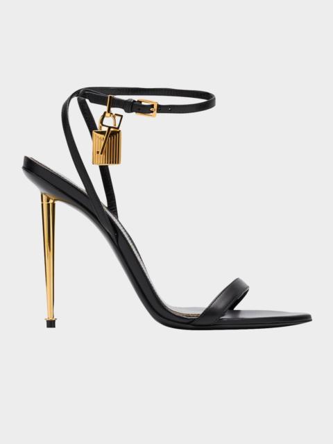 TOM FORD 105mm Lock Goatskin Leather Sandals