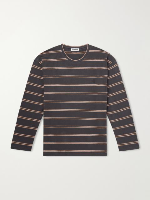 Jil Sander Logo-Embroidered Striped Cotton-Jersey T-Shirt