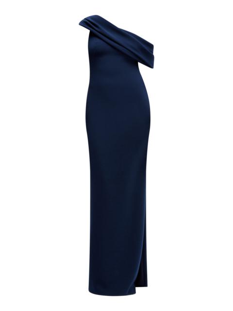 AMSALE Draped Off-The-Shoulder Gown