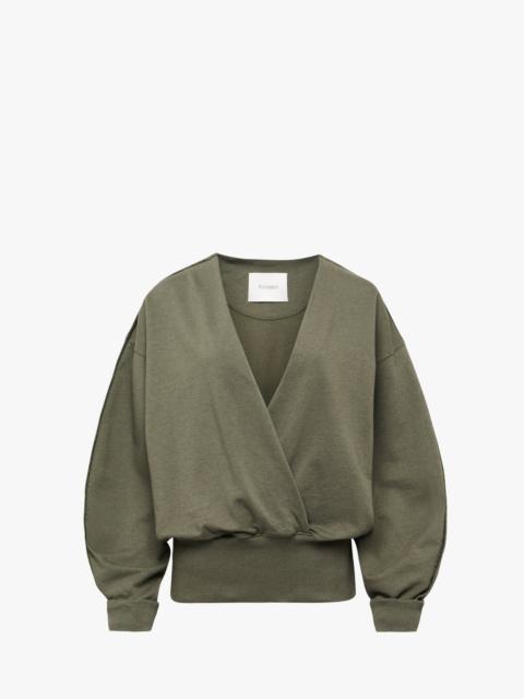 JW Anderson ROUNDED WRAP-FRONT SWEATSHIRT