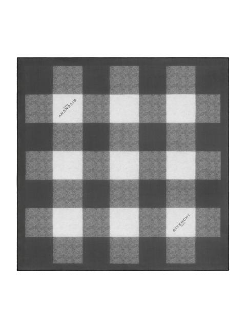 Givenchy Men's Checked Square Scarf in Silk Georgette - Black Ivory