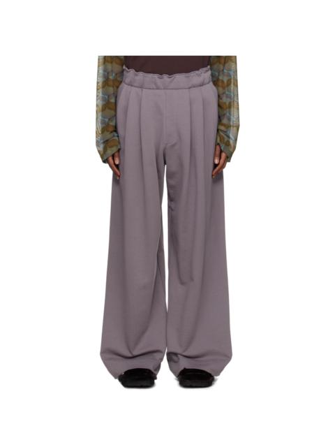 Purple Pleated Sweatpants