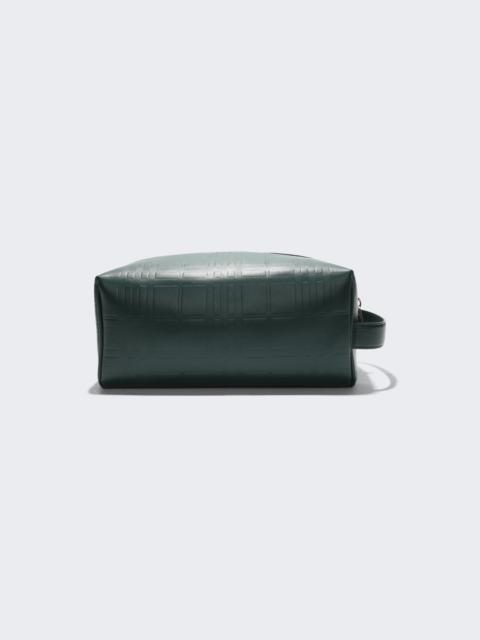 Burberry Leather Travel Pouch Dark Viridian Green