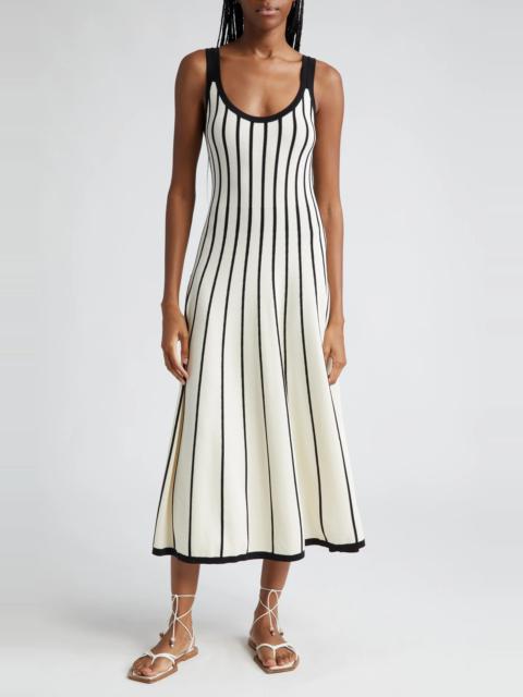 Matchmaker Stripe Tank Sweater Dress in Cream/Black