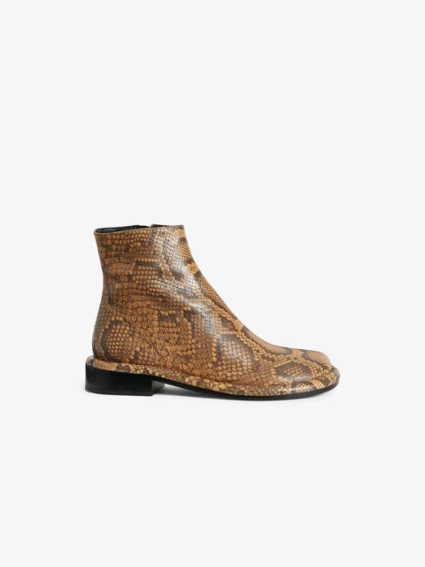 Proenza Schouler Embossed Python Pipe Ankle Boots